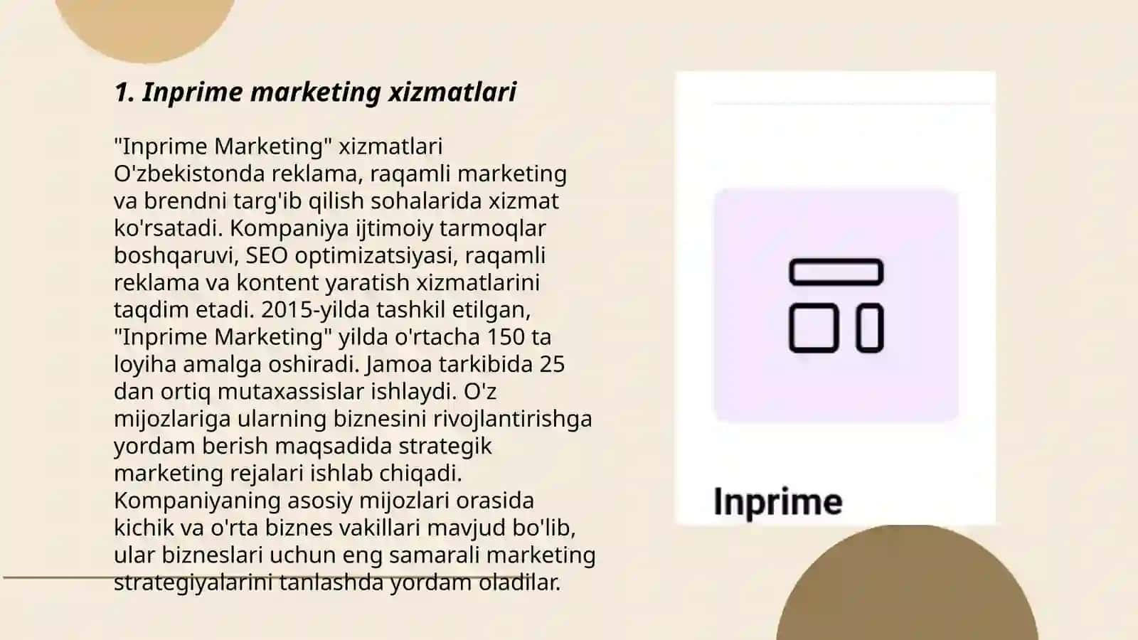 Inprime Marketing xizmatlari 3