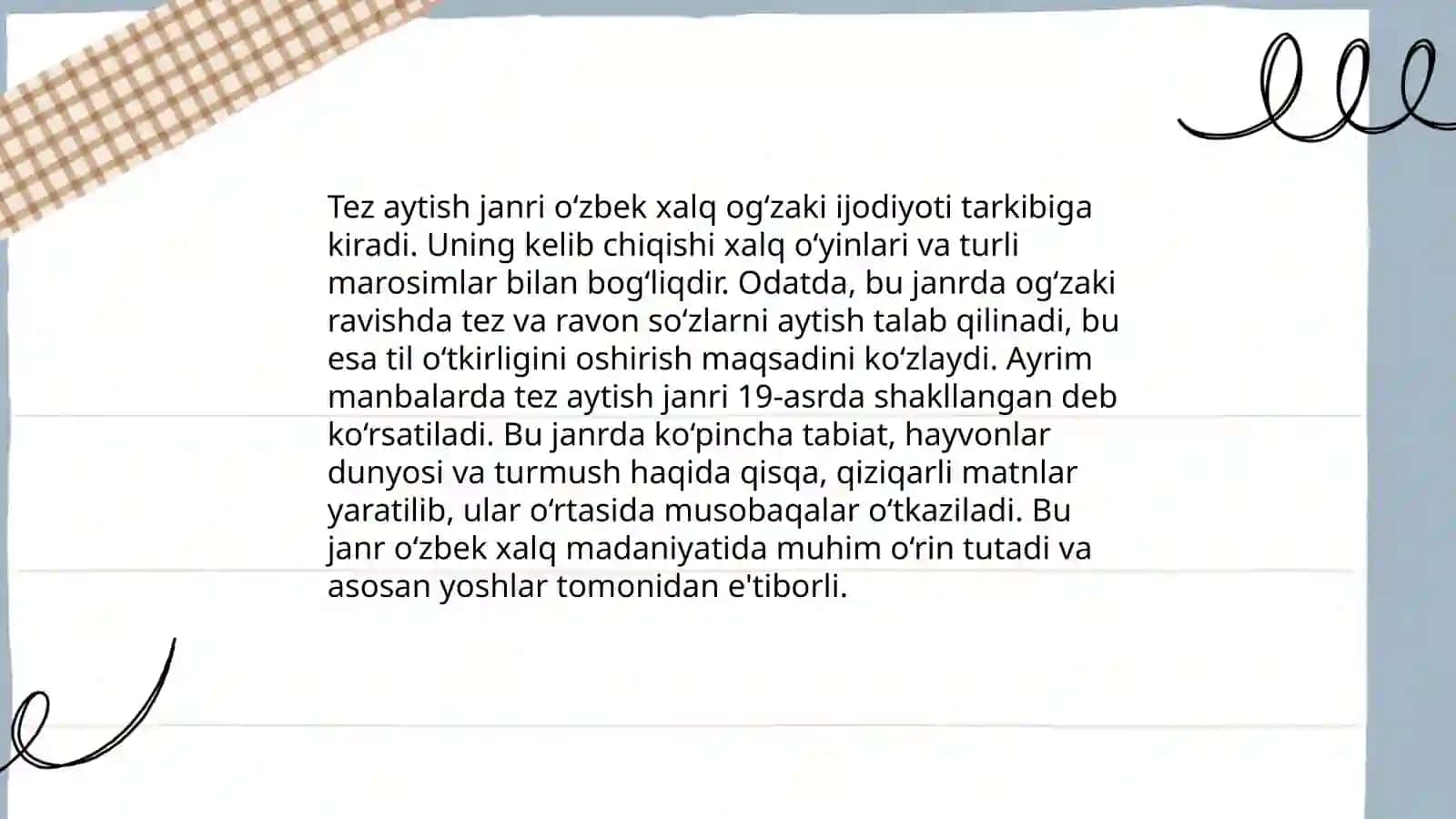 Tez aytish janri haqida 3