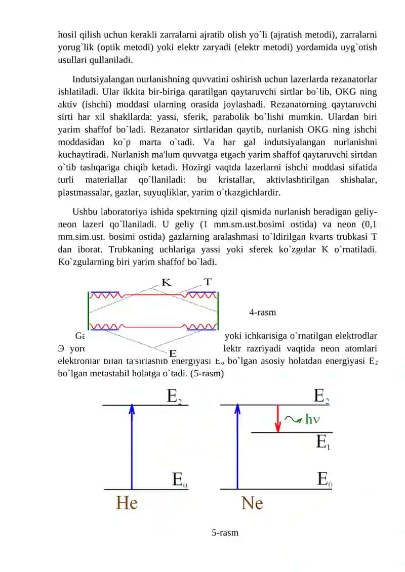 GAZ LAZERI NURLANISHINING TO`LQIN UZUNLIGINI DIFRAKTSION PANJARA YORDAMIDA ANIQLASH 3