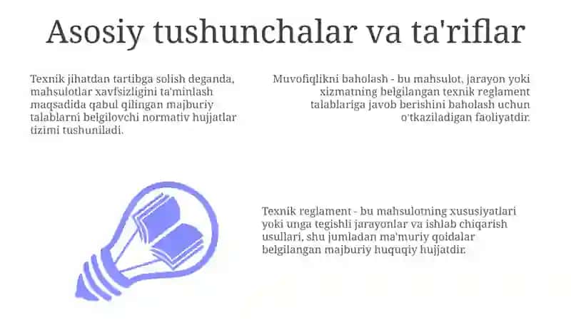 Texnik reglamentlashning asosiy tushunchalari 3