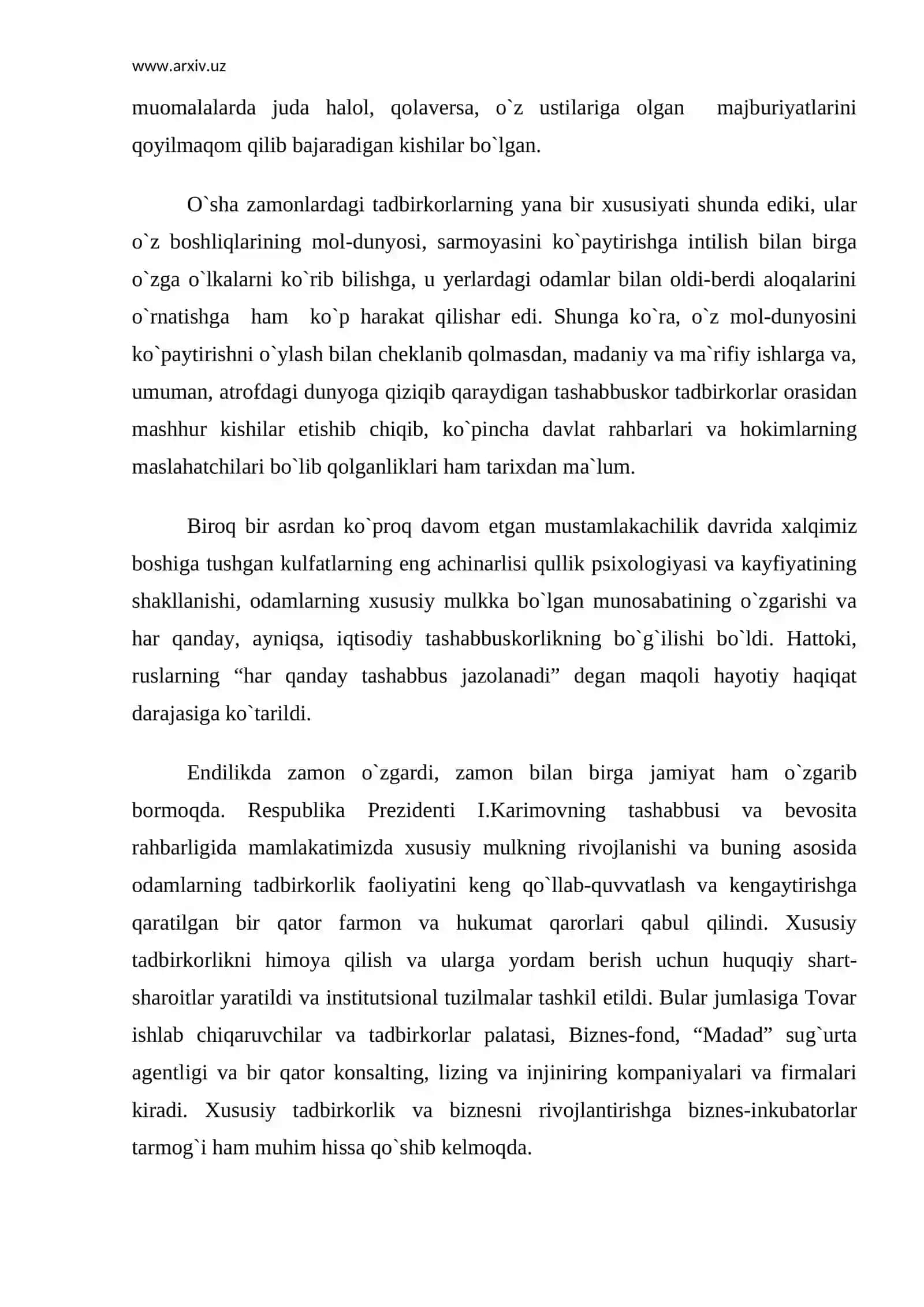 Tadbirkorlik faoliyatining mohiyati 3
