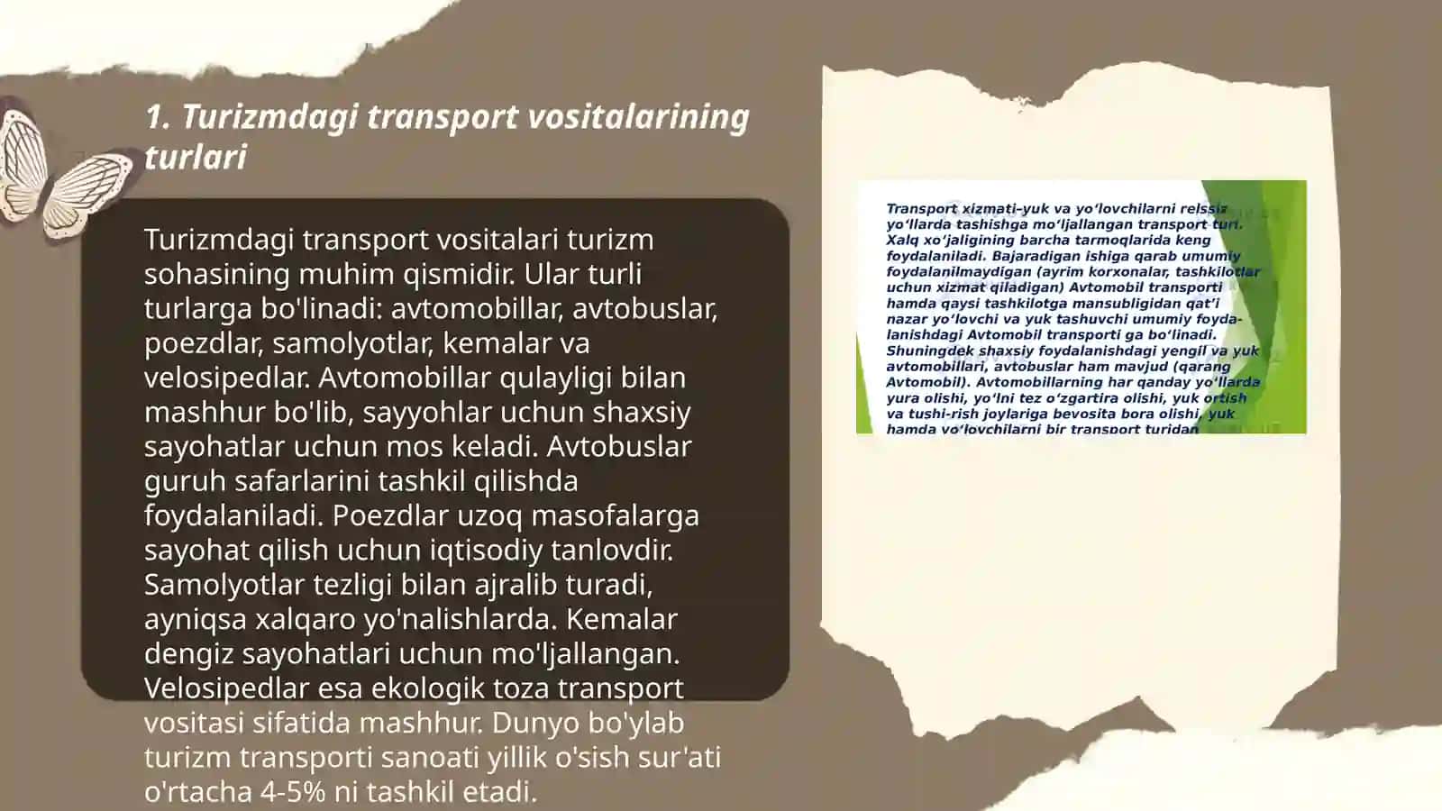 Turizmdagi transport vositasi 3