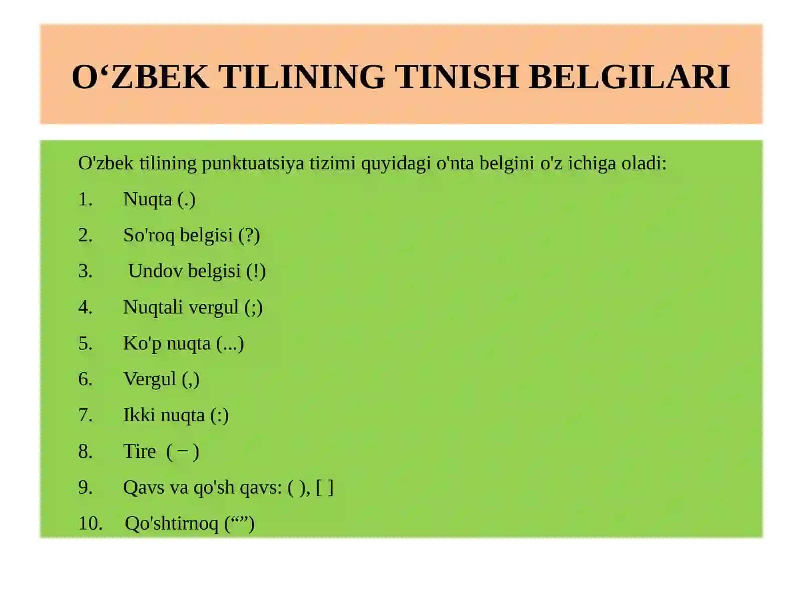 PUNKTUATSIYA (TINISH BELGILARI) 3