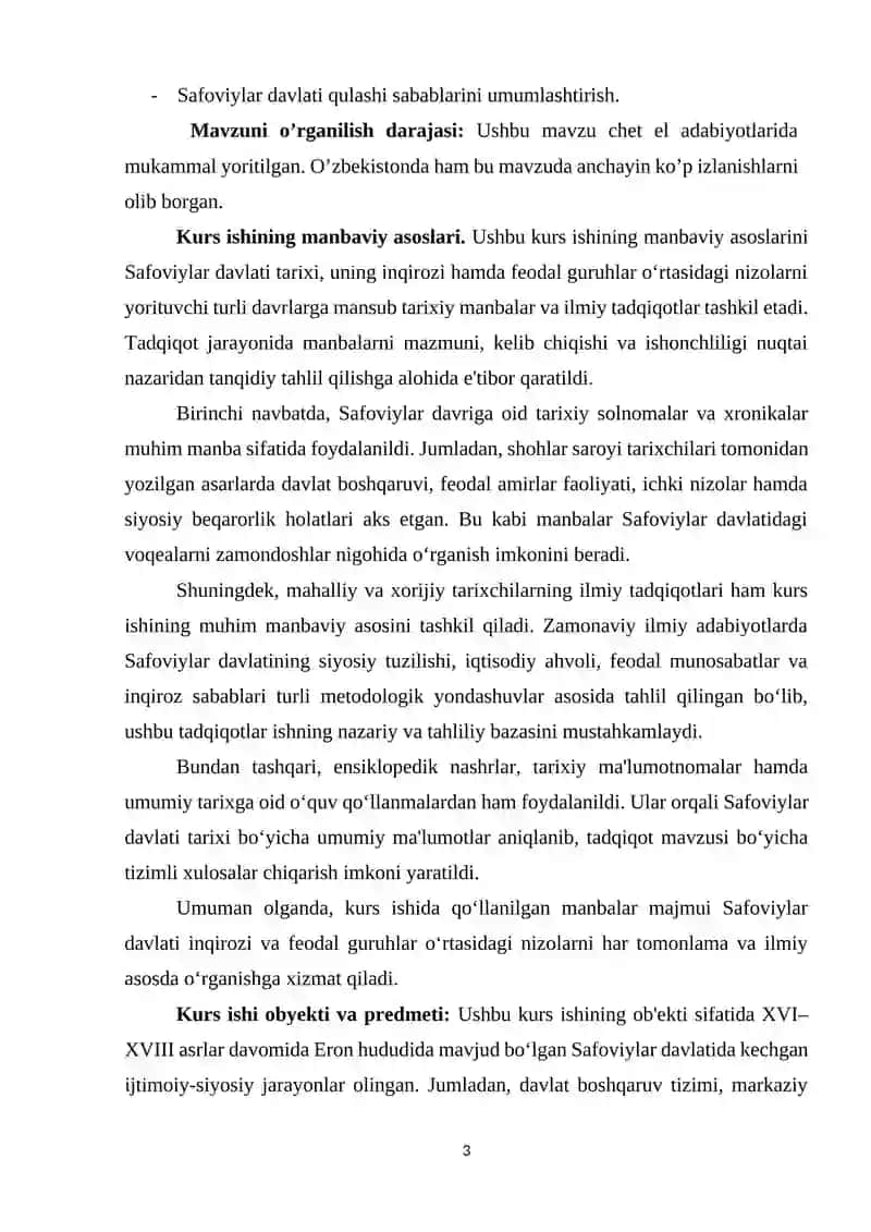 SAFOVIYLAR DAVLATI INQIROZI VA FEODAL GURUHLAR O’RTASIDAGI NIZOLAR 3