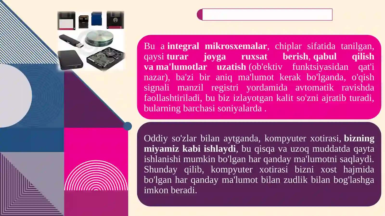 SHAXSIY KOMPYUTER XOTIRALARI 3