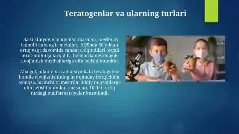 Teratogenlar va ularning turlari 3