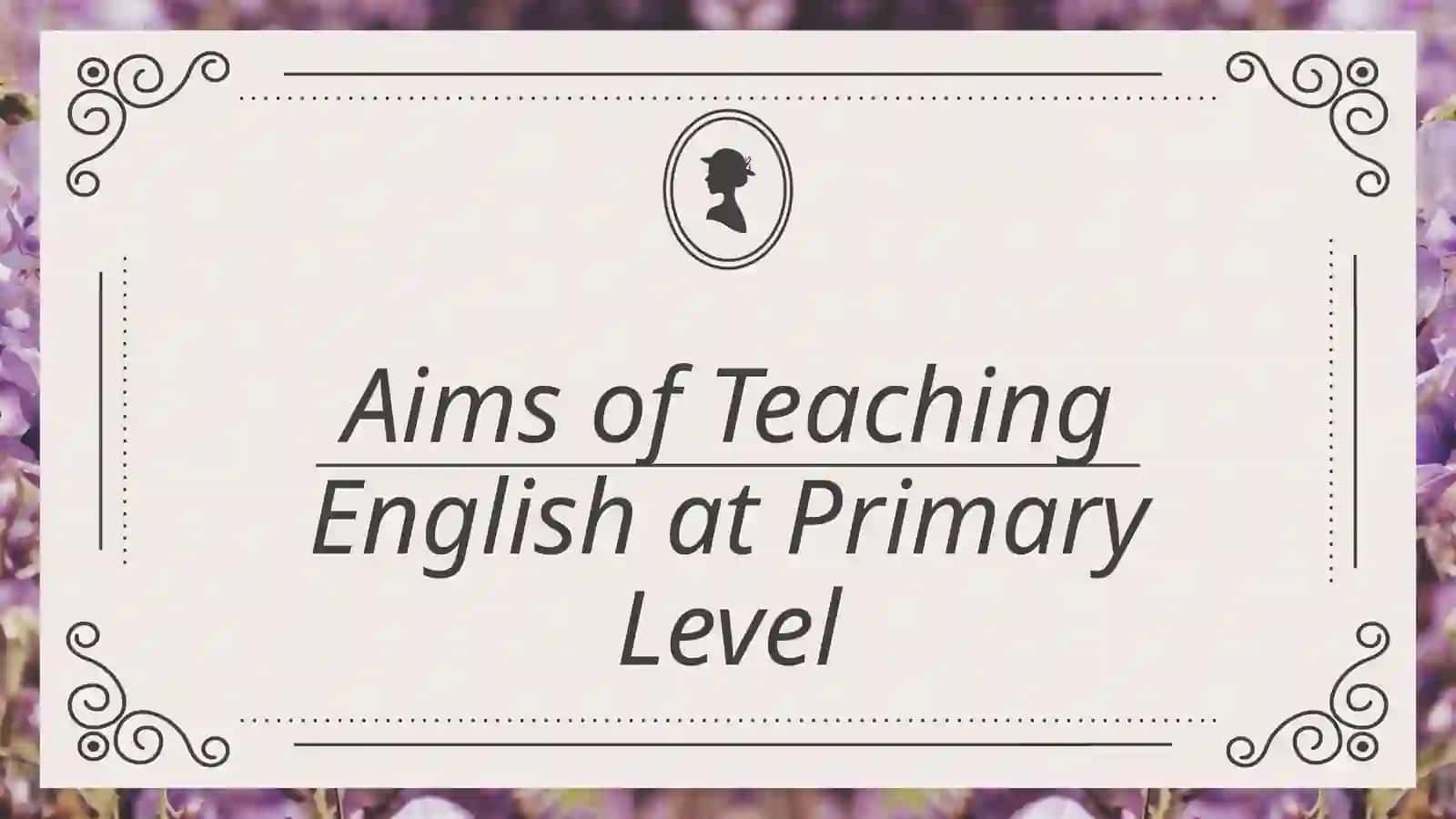 Aims and Objectives at Primary Level 3