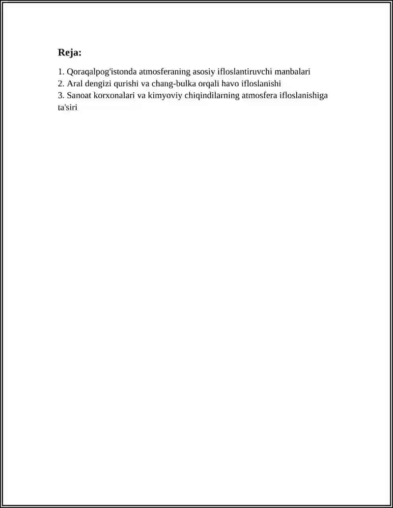 Qoraqalpoqistonda atmosfera havosining ifloslanishi 3