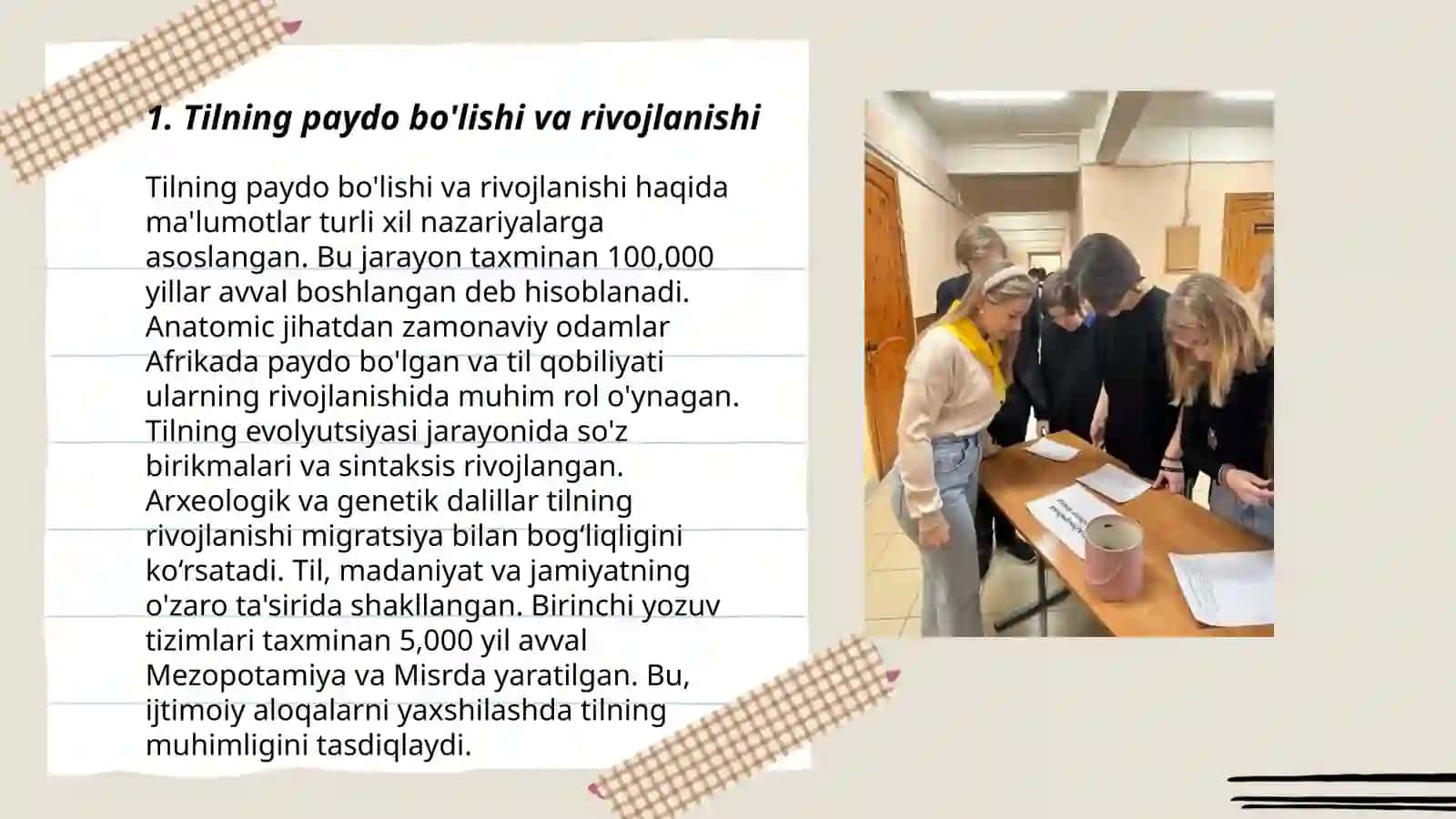 Tilning paydo bo'lishi va rivojlanishi 3