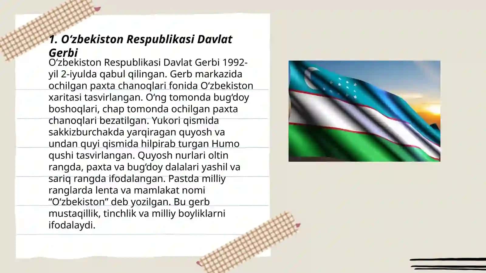 Oʻzbekiston Respublikasi Davlat Ramzlari 3