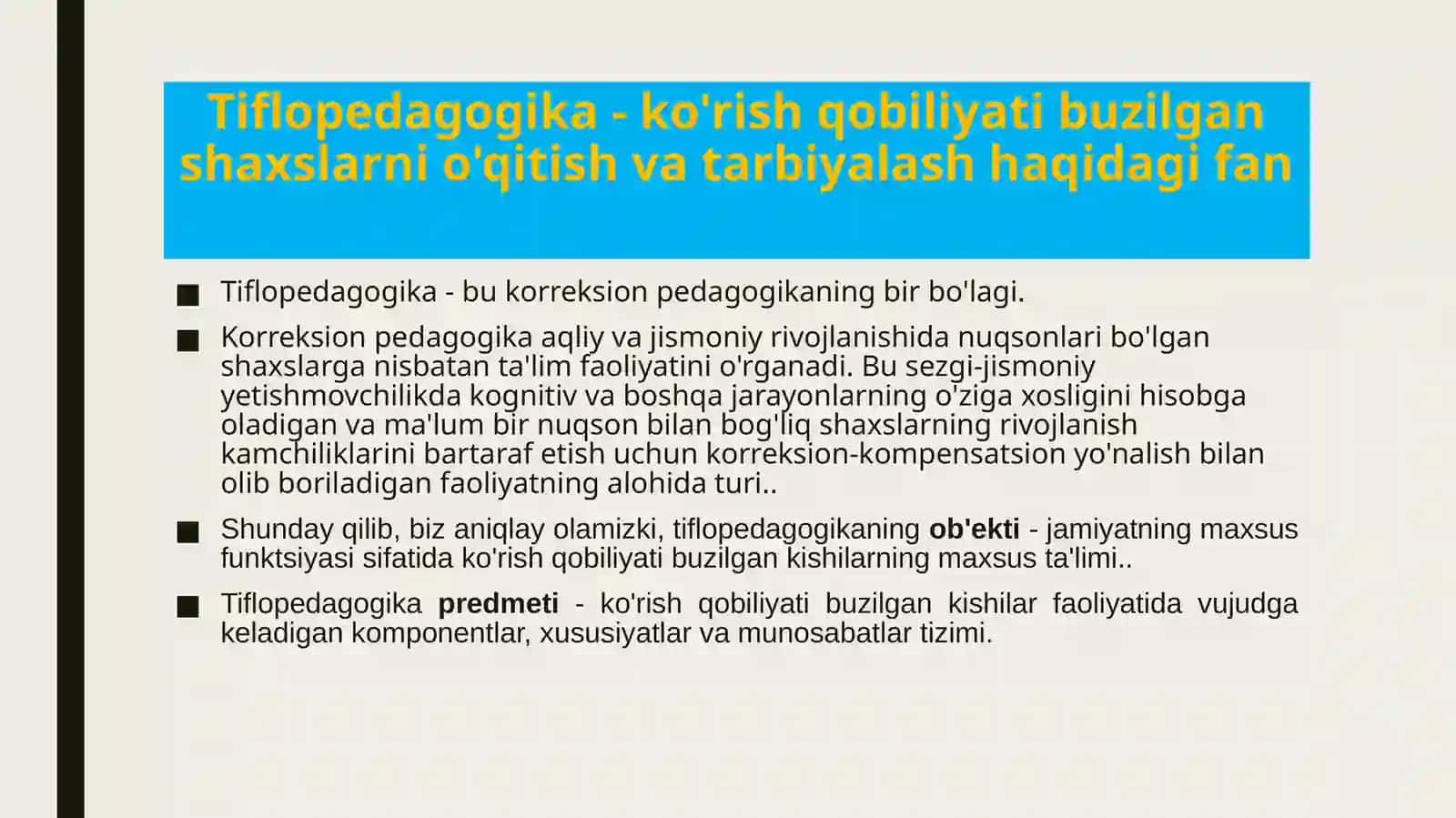 Tiflopedagogikaning modulining predmeti va metodlari 3