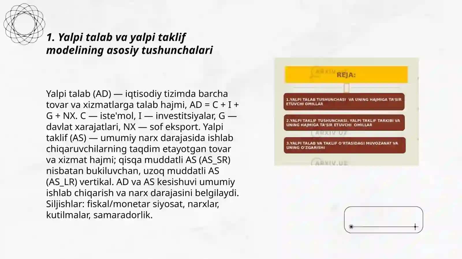 Yalpi talab va yalpi taklif modeli 3