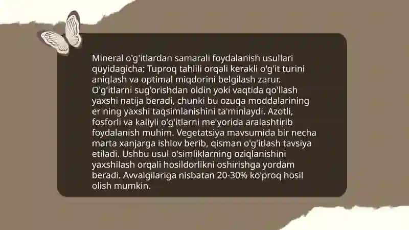 Mineral o'g'itlardan foydalanish usullari 3