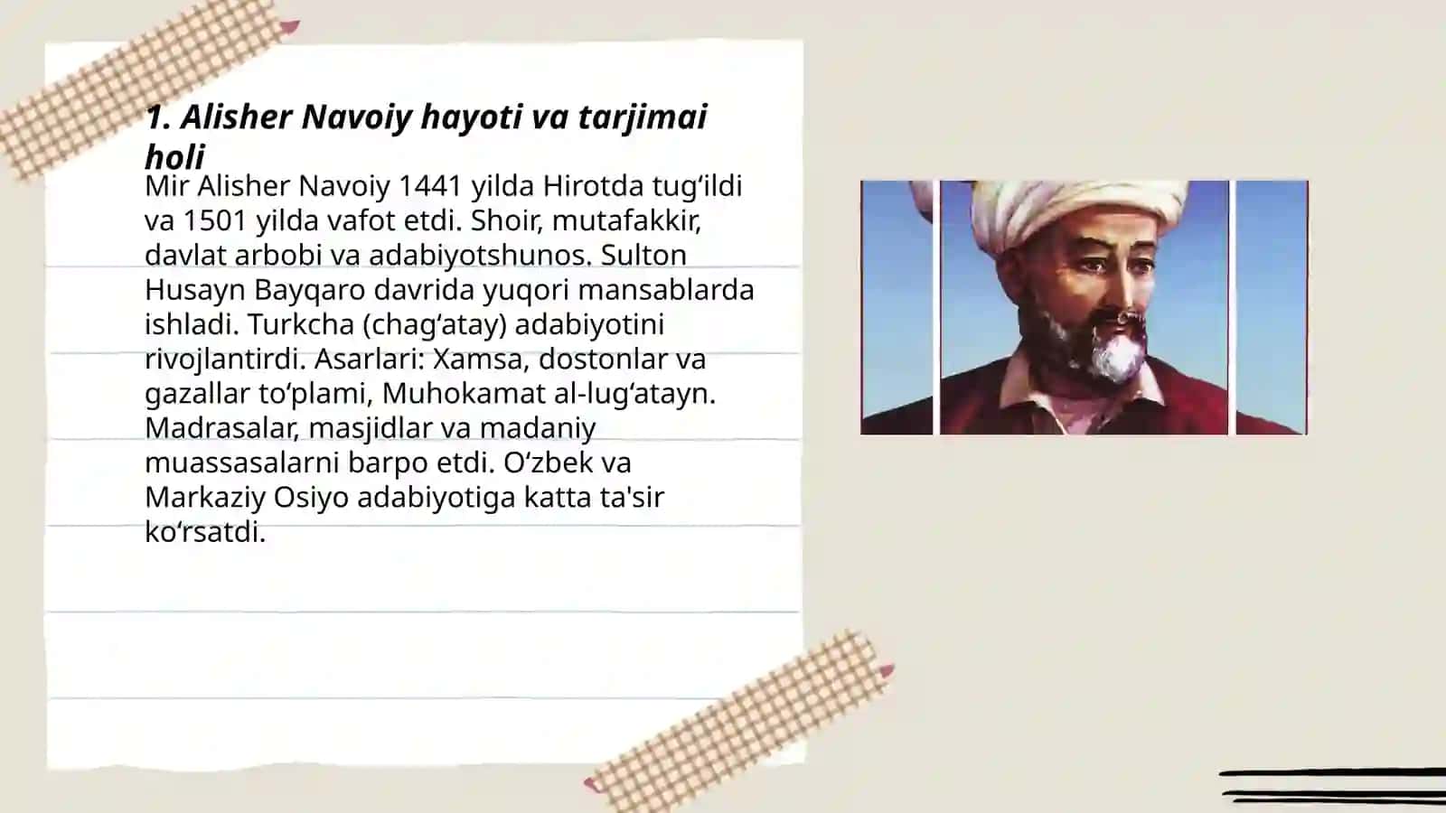 Alisher Navoiy hayoti va tarjimai holi 3