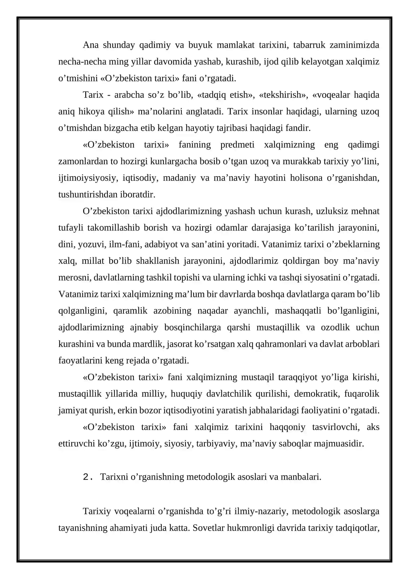 O'zbekiston tarixi fanining predmeti 3