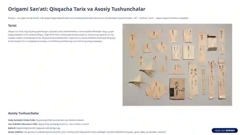 origami texnikasidan foydalanish 3