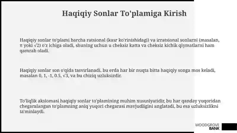 Haqiqiy sonlar tóplami 3
