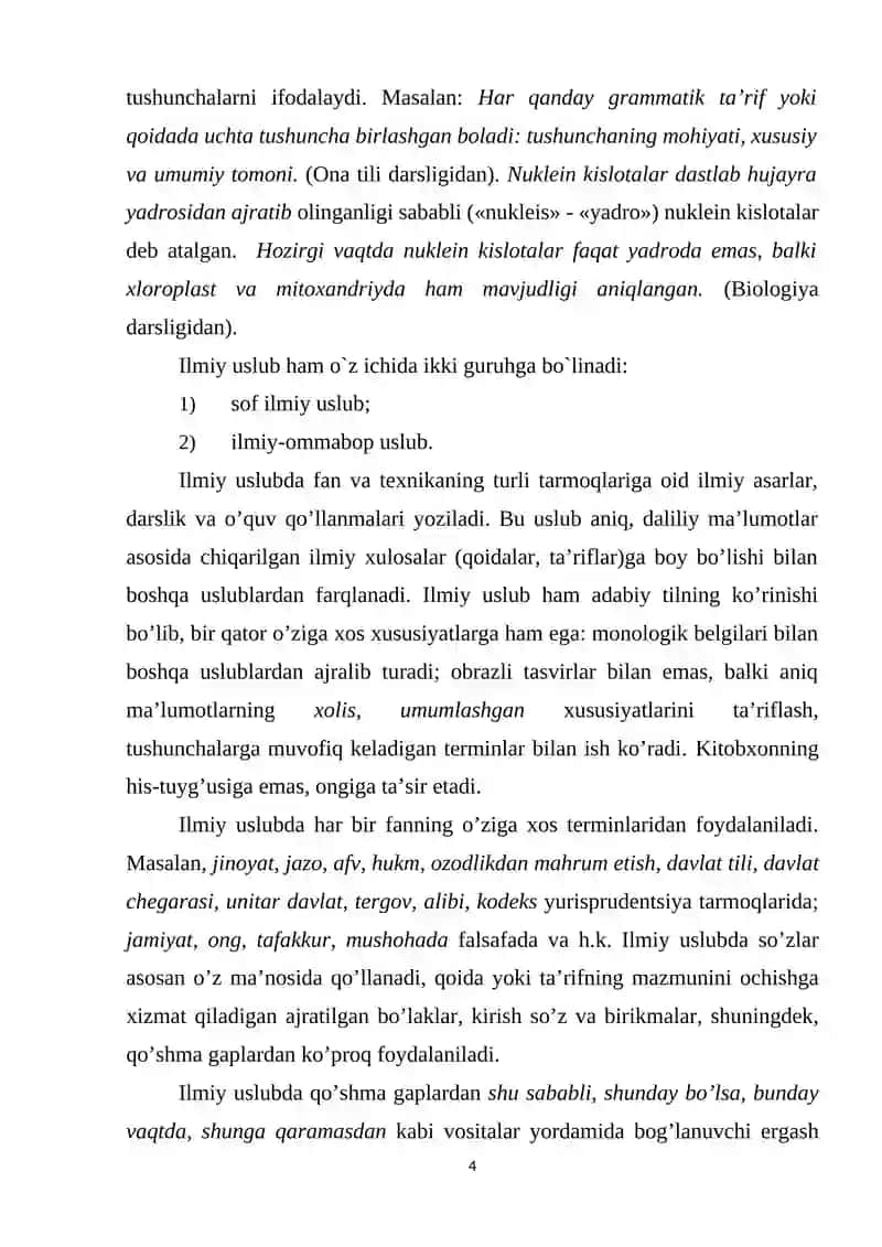 Ilmiy uslub va uning xususiyatlari 3