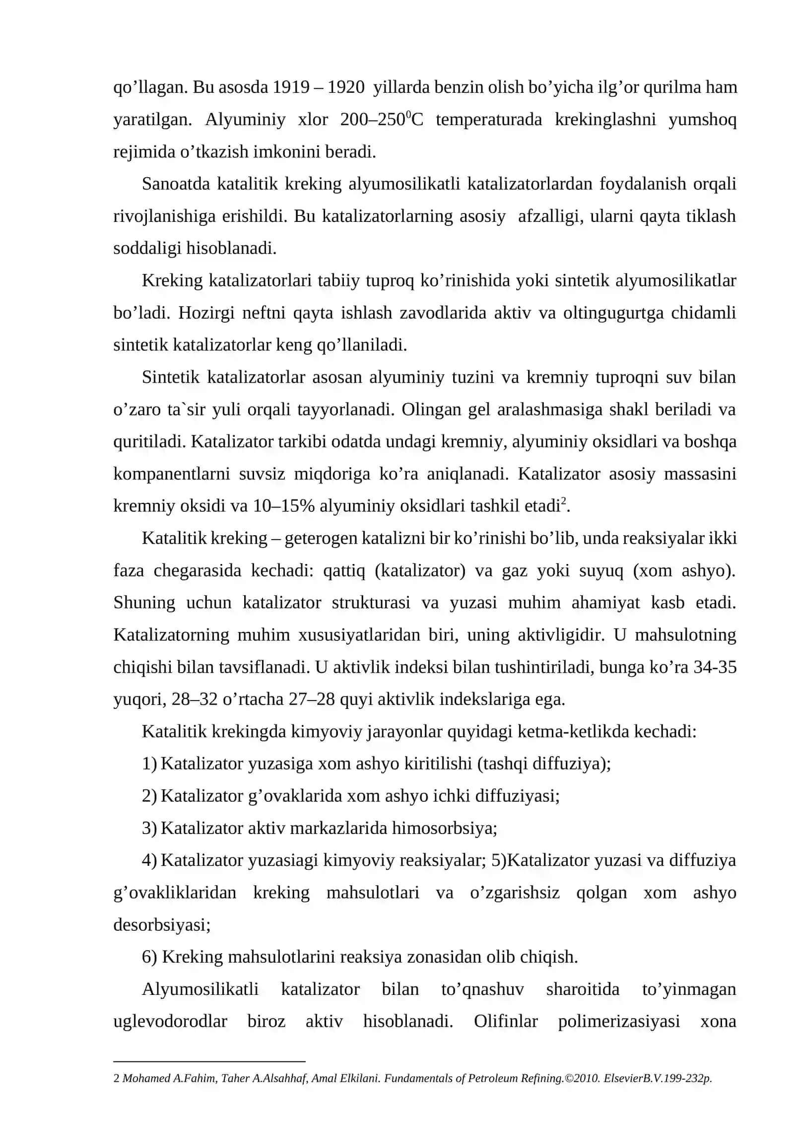 Katalitik kreking sanoat qurilmalari referat 3