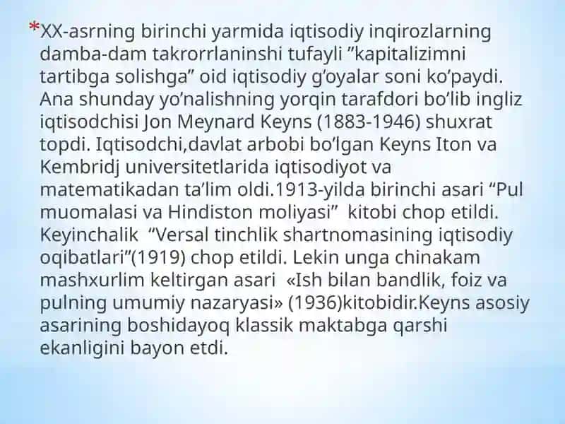 Jon Meynard Keyns ta’limoti va keynschilik 3