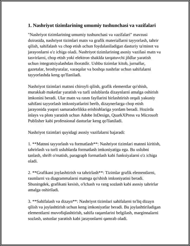 NASHRIYOT TIZIMLARI VA PAGE MAKER DASTURI 3
