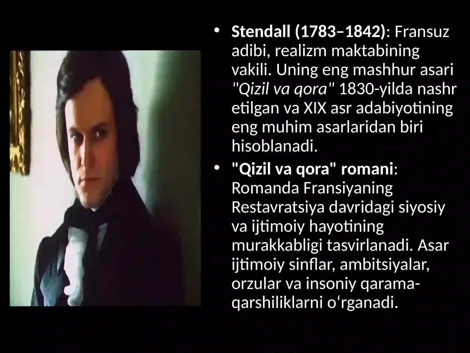 Stendalning “Qizil va qora” romanida J. Sorel obrazi 3