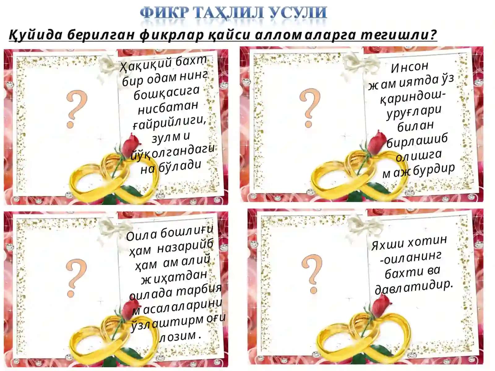 Оила хусусидаги шарқ мутафаккирларининг қарашлари 3