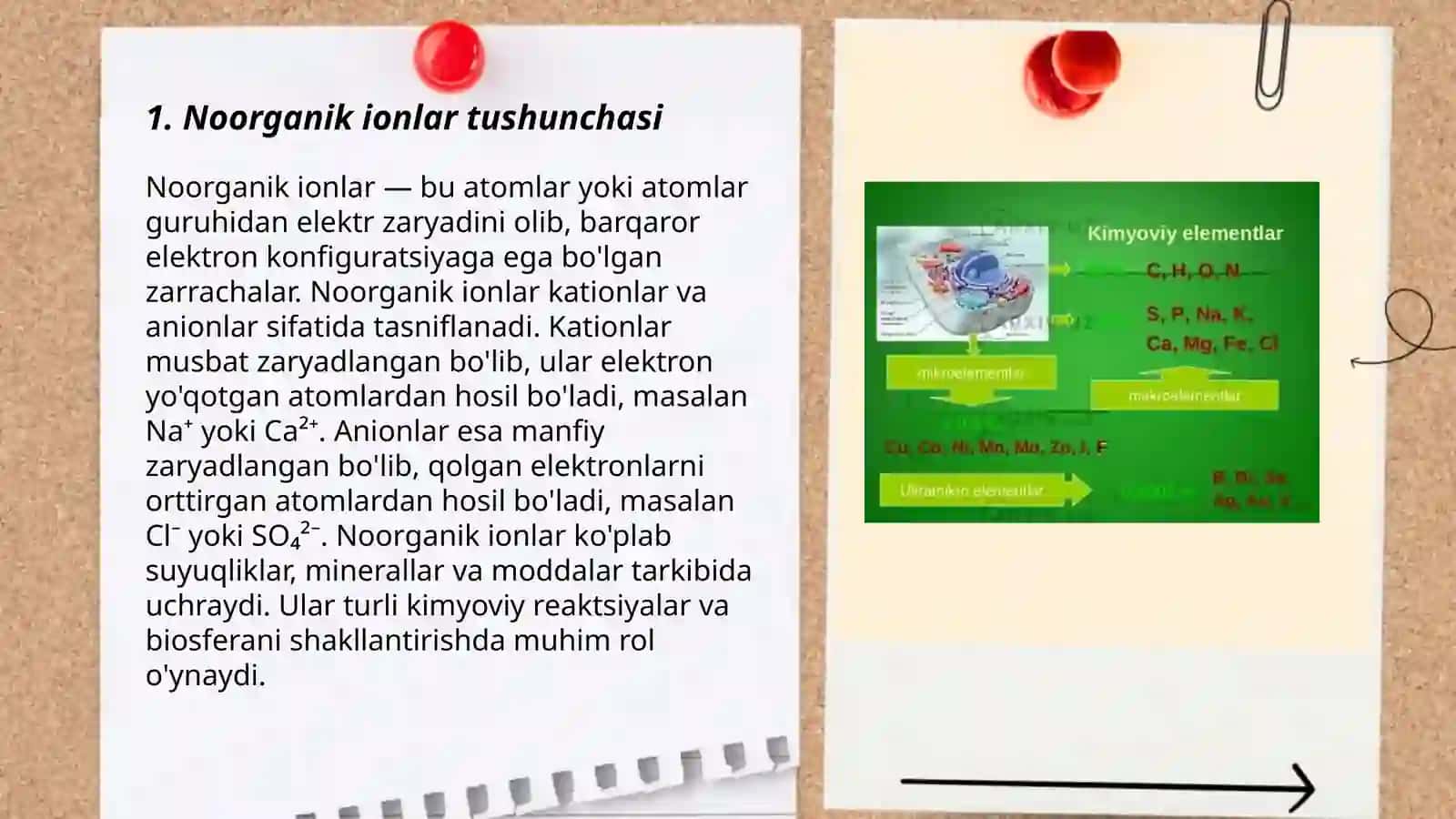 Noorganik ionlar va ularning xossasi 3