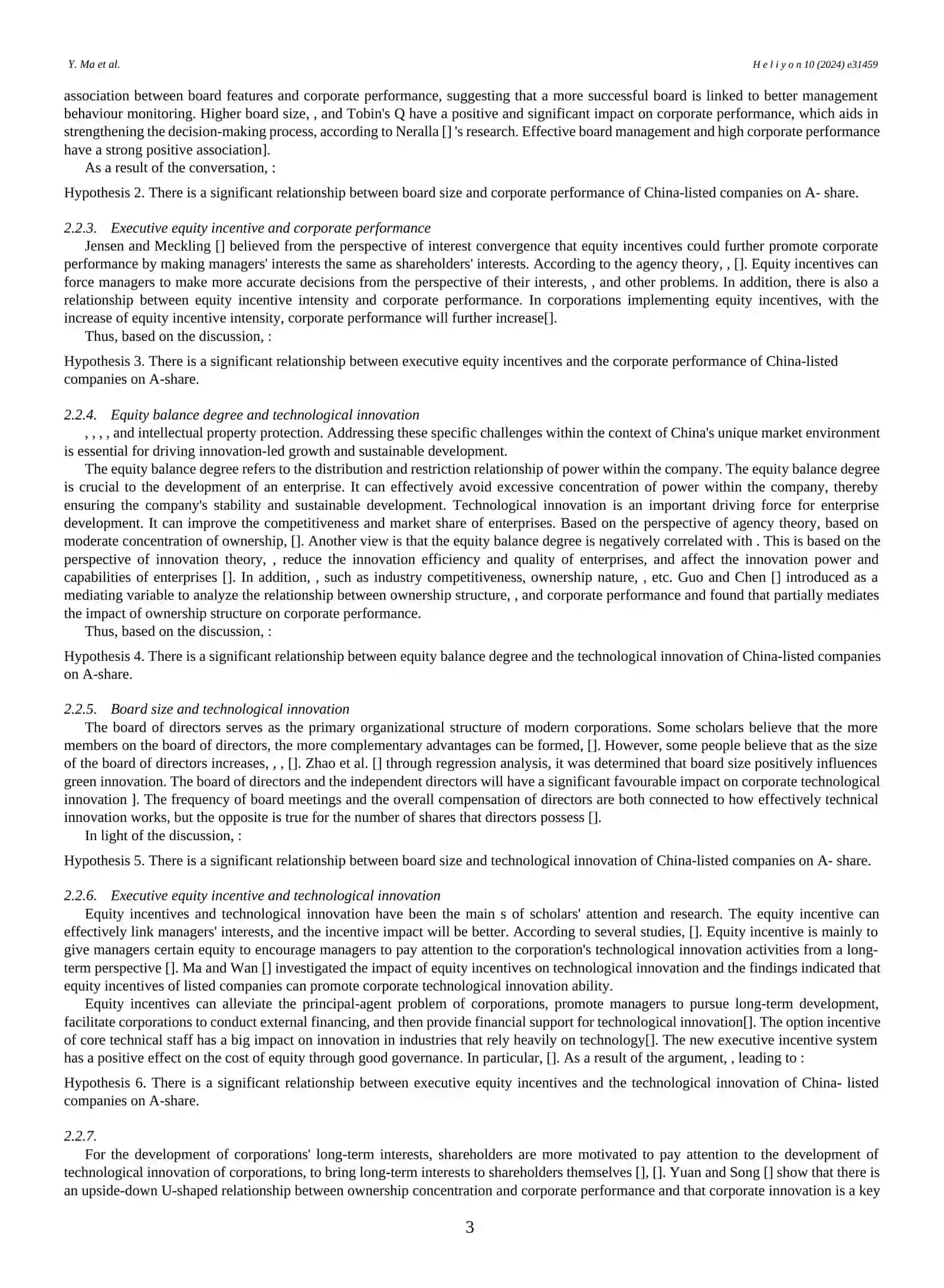 Corporate governance,, and corporate performance: Evidence from China 3