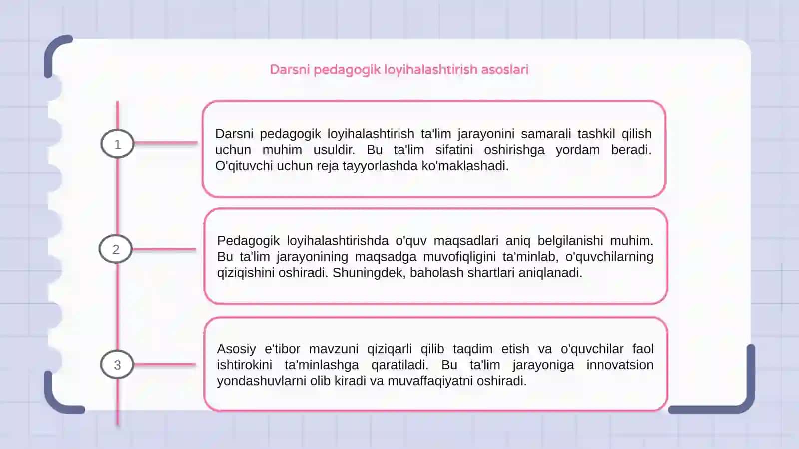 Darsni pedagogik loyihalashtirish 3