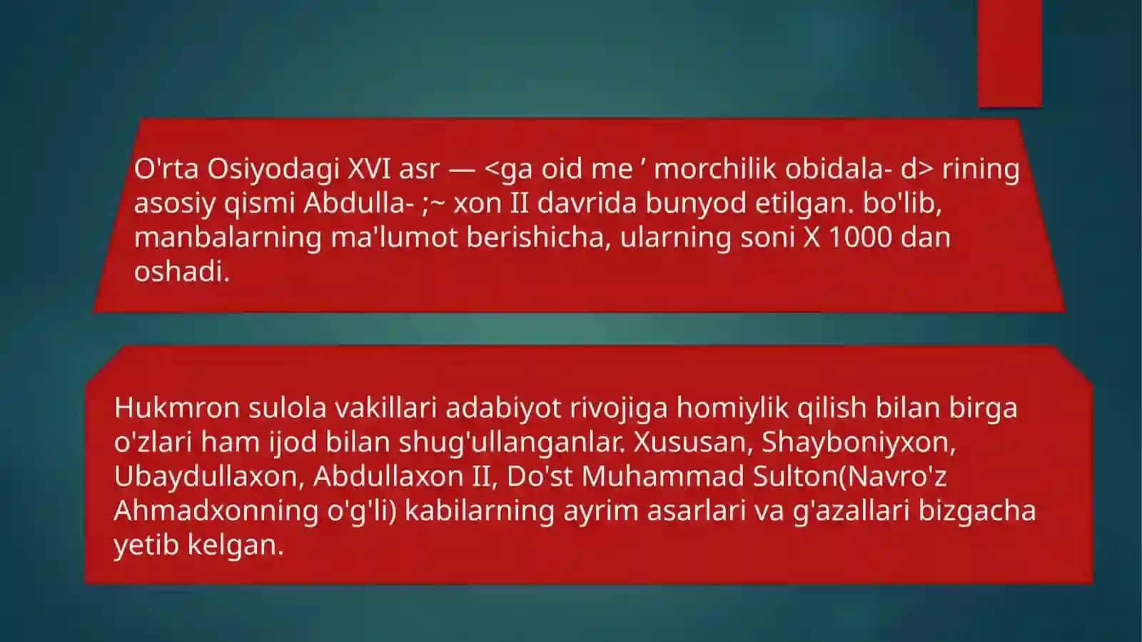 SHAYBONIYLAR DAVRIDA MADANIY HAYOT 3