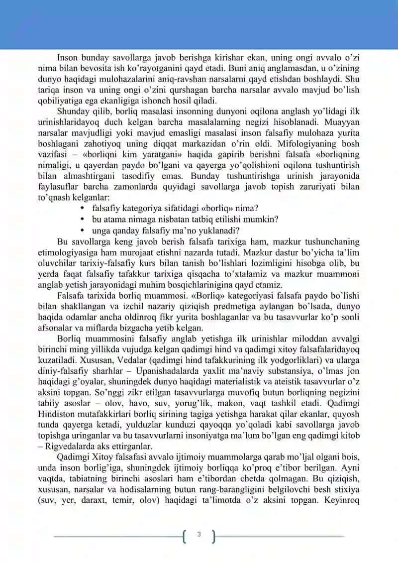 BORLIQ (ONTOLOGIYA) VA RIVOJLANISH FALSAFASI. 3