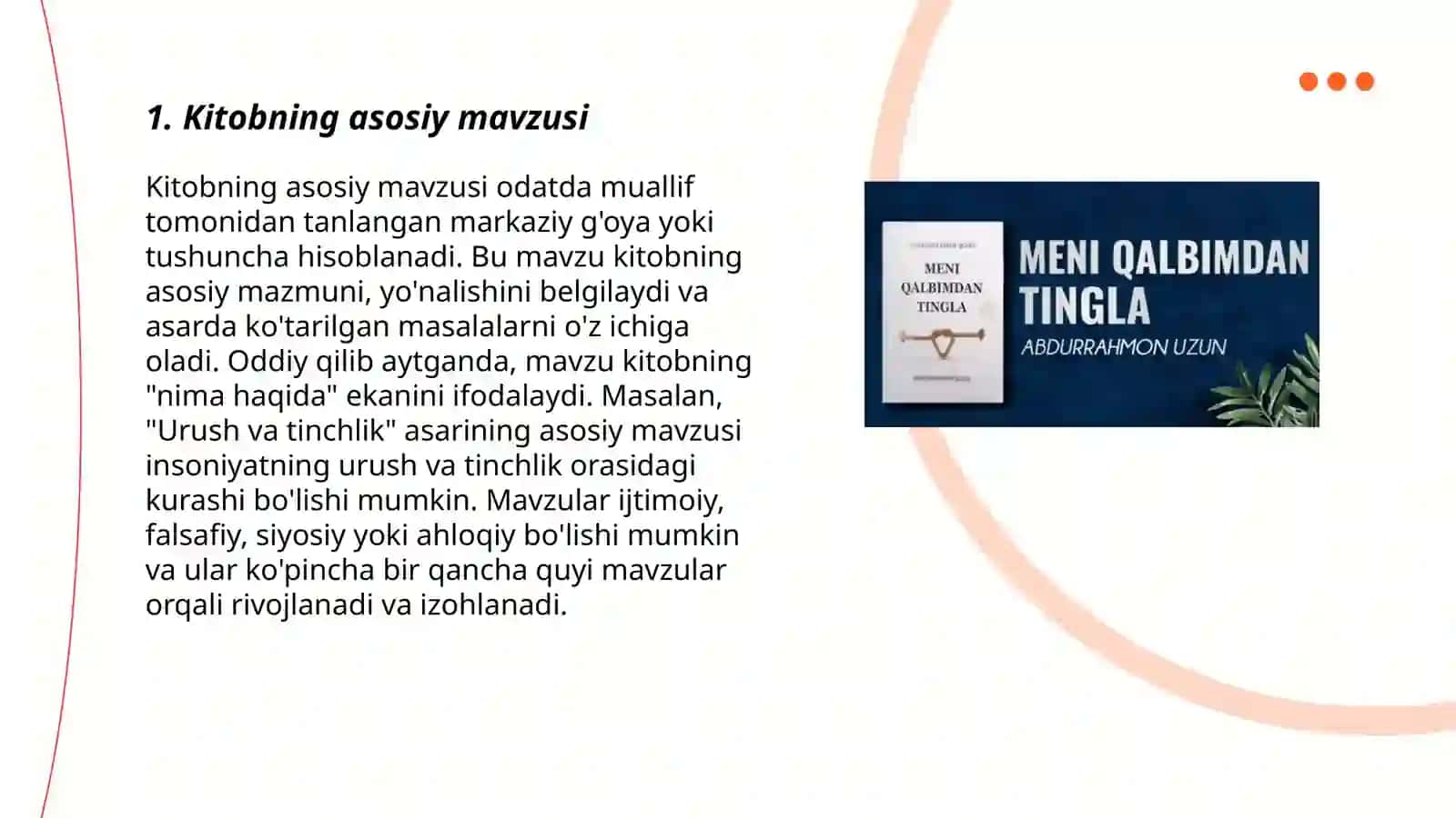 Mening sevimli kitobim:Mening qalbimdan tingla 3