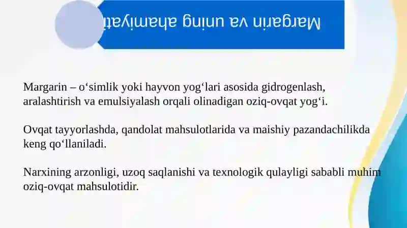 Margarin mahsulotlari instruksiyasi 3