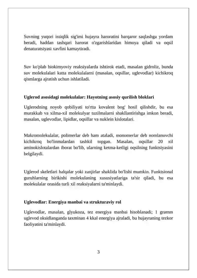 Hujayraning kimyoviy tarkibi 3