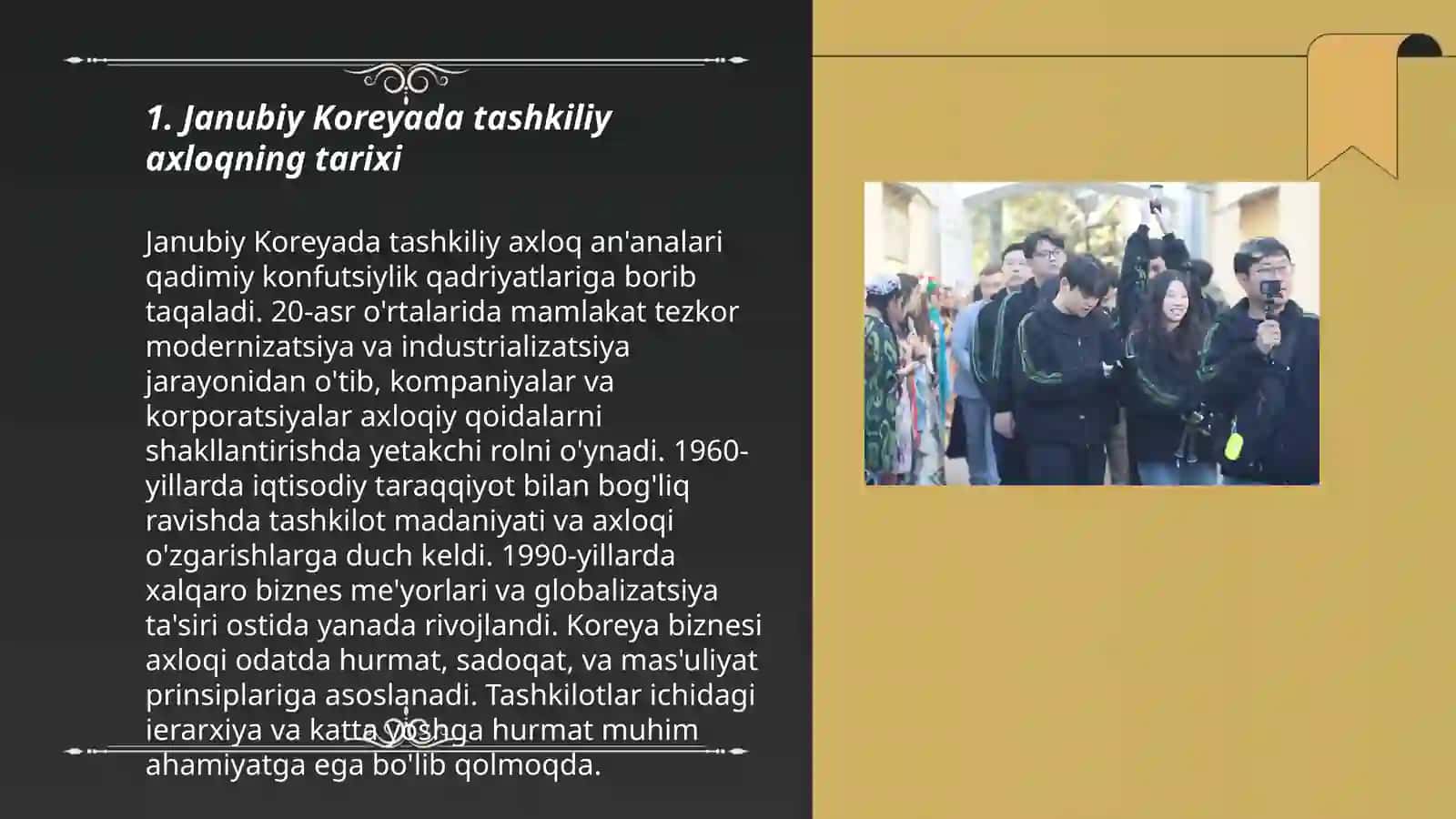 Janubiy Koreyaning tashkiliy axloqi va xususiyatlari 3