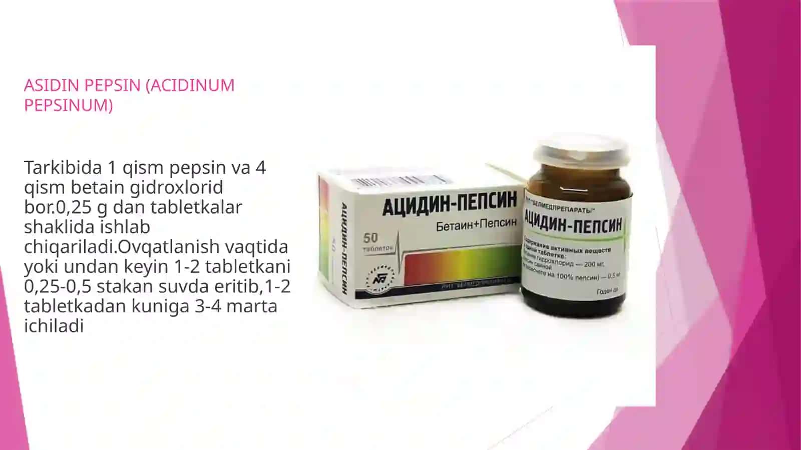 Xazm a’zolari tizimiga ta’sir qiladigan vositalarning farmakadinamikasi va farmakakinetikasi 3