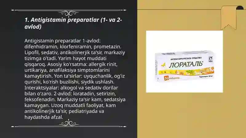 Allergiyaga qarshi vositalar 3