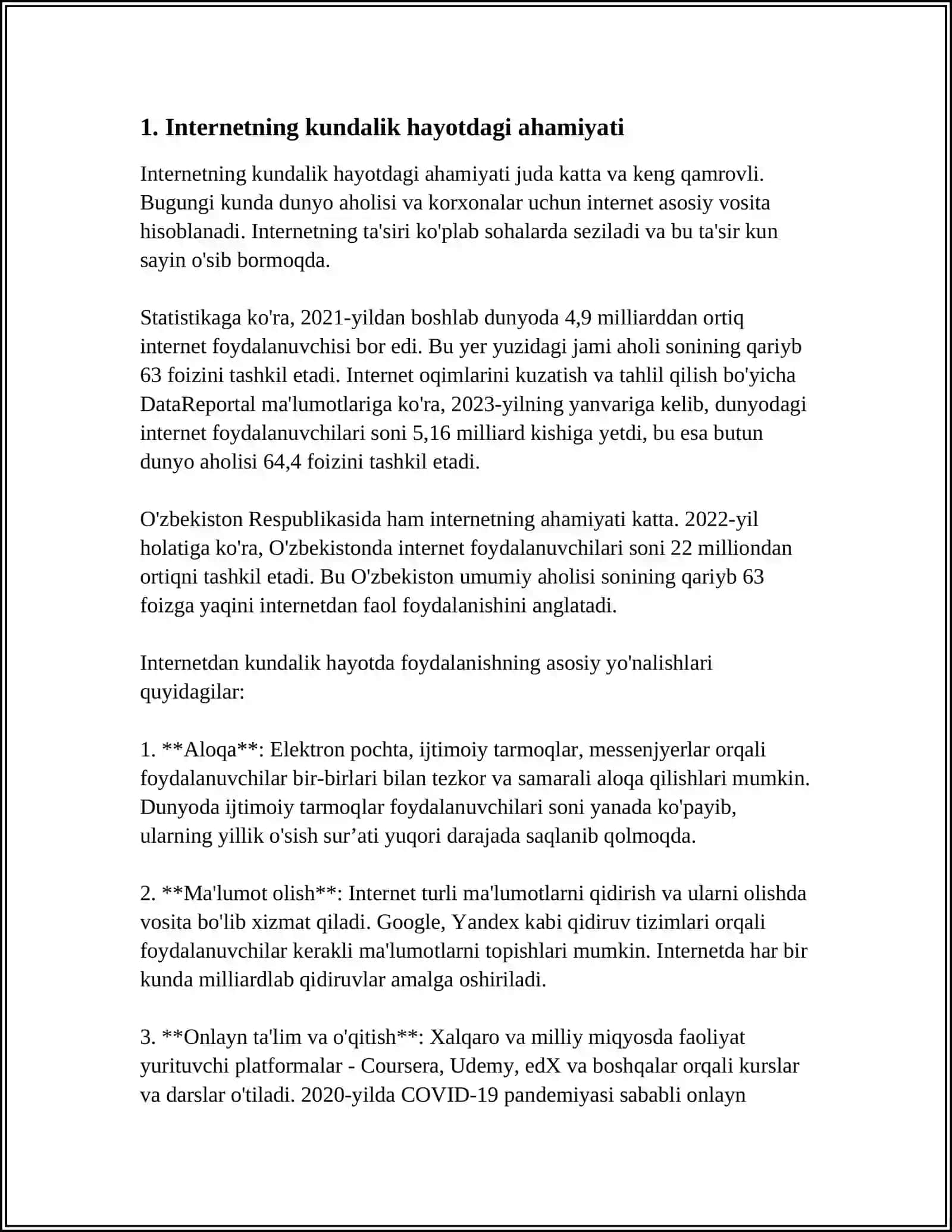 INTERNET AND MODERN LIFE 3