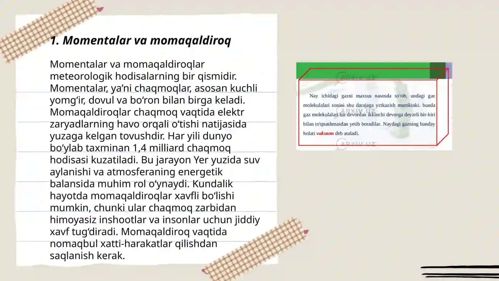 Momentalar va momaqaldiroqlar 3