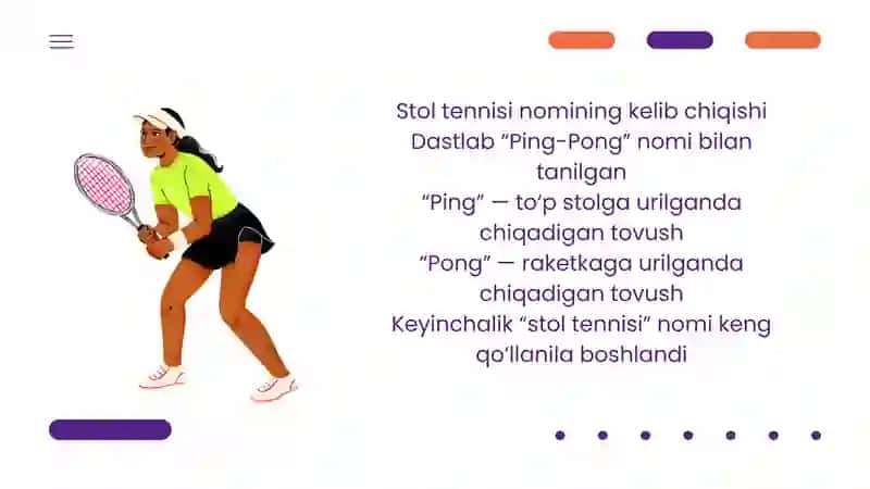 Stol tennisi o'yin tarixi va umumiy tushuncha 3