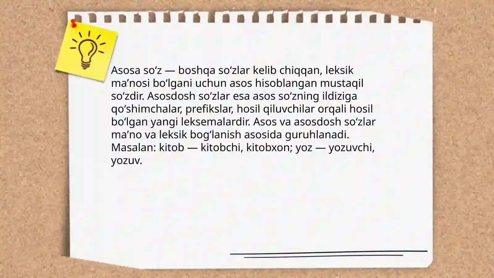 Asosa va asosdosh soʻzlar 3