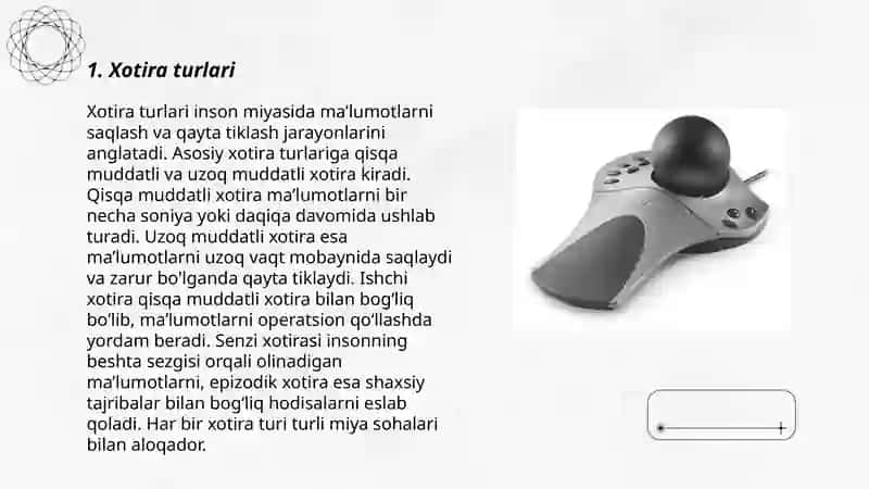 Xotira va faoliyat xotiralari eksperimental o'rganish 3