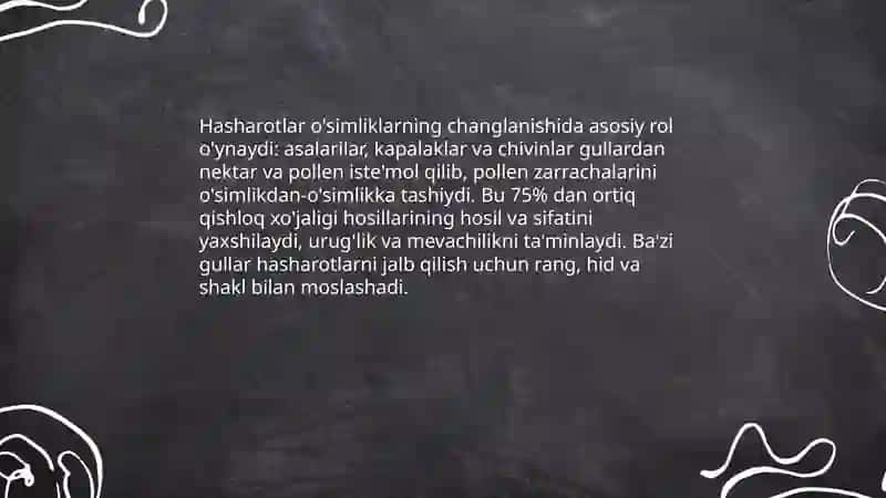 Hasharotlarning tabiatdagi ahamiyatlari 3