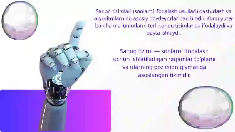 Sanoq tizimlarining dasturlash va algoritmlarda qo’llanilishi 3