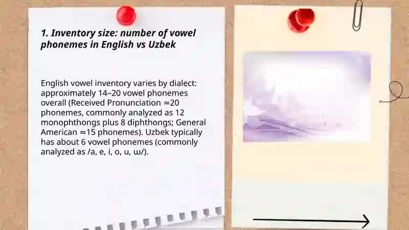 Comparison of English and Uzbek vowel systems 3