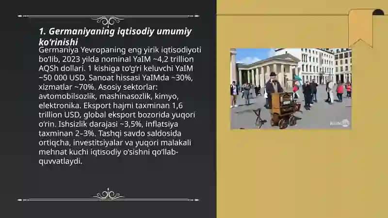 Germaniyaning iqtisodiyoti (slayd) 3