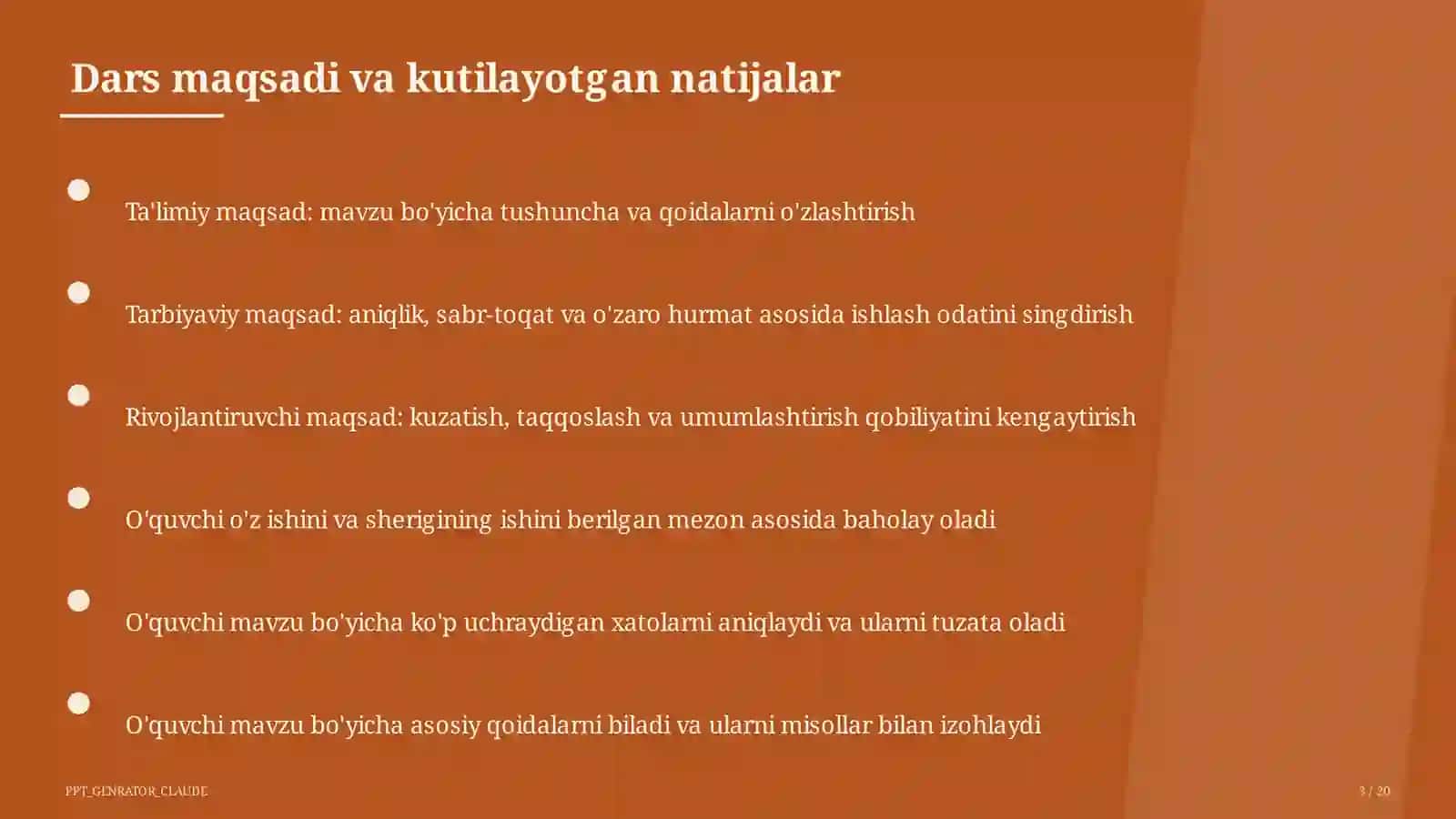 Comparative and superlative adjectives (6-sinf) 3