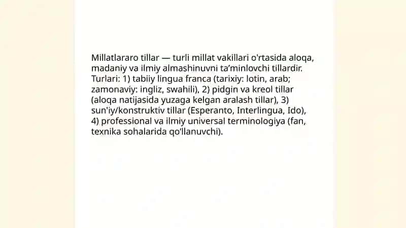 Millatlararo tillar 3