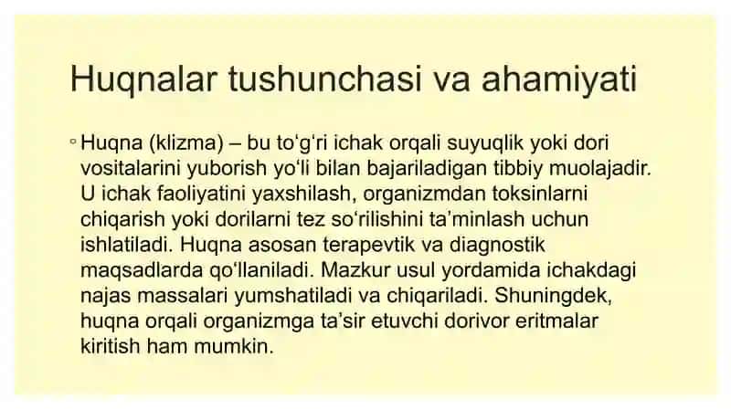 Huqna haqida 3
